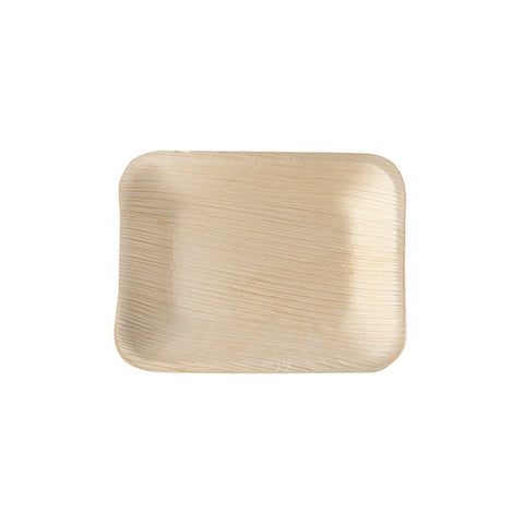 Plateaux de service. Feuille de palmier "pure" rectangulaire 16 cm x 12 cm x 2.5 cm (100 unités)