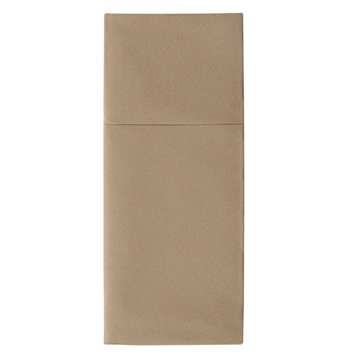 Pochettes à couverts. airlaid pliage 1/8 40 cm x 48 cm taupe "Premium"