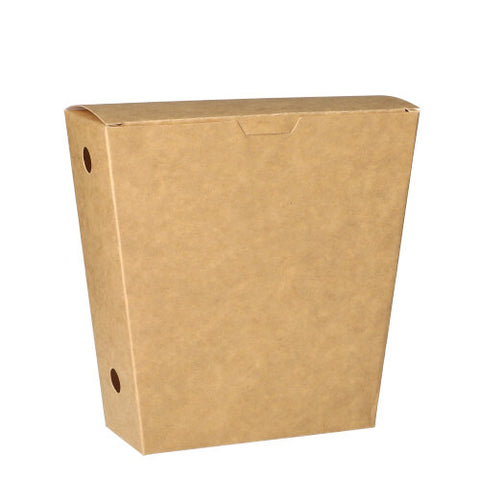 Cornets à frites. en carton "pure" 4.3 cm x 14.5 cm x 11 cm marron avec couvercle-charnière (150 unités)