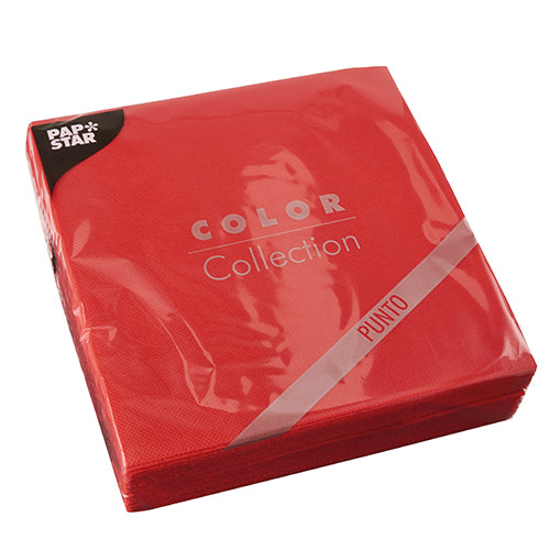 Serviettes. 2 plis rouge microgaufrée