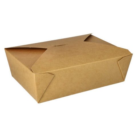 Boîtes repas à emporter. carton 2000 ml 6.5 cm x 14 cm x 19.7 cm marron (150 unités)