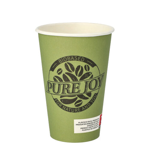 Gobelets carton 33 cl / 12 oz Ø 8 cm vert "Pure Joy" 