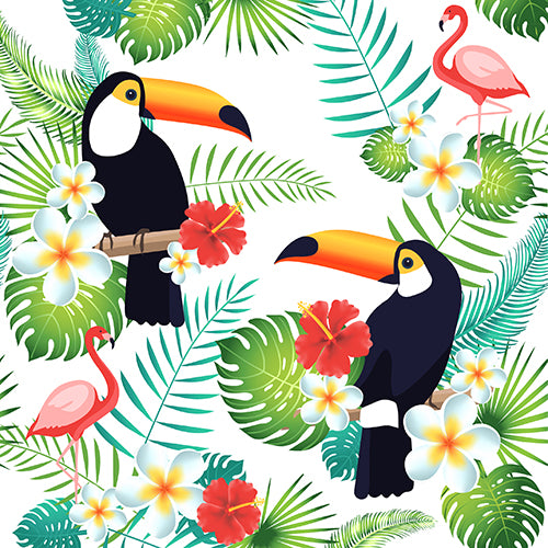 Serviettes. 3 plis pliage 40 cm x 40 cm "Toucan"