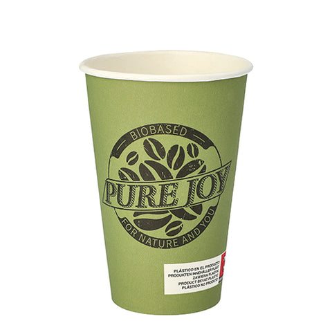 Gobelets carton 33 cl / 12 oz Ø 8 cm vert "Pure Joy" 
