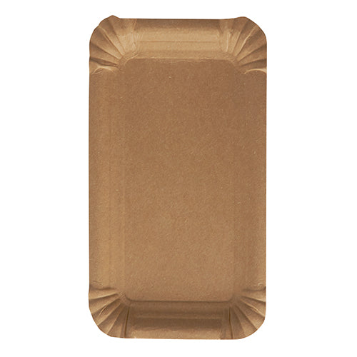Assiettes. carton "pure" rectangulaire 11 cm x 17.5 cm marron