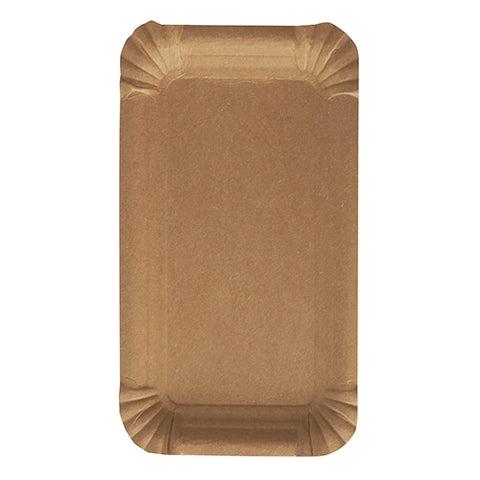 Assiettes. carton "pure" rectangulaire 11 cm x 17.5 cm marron