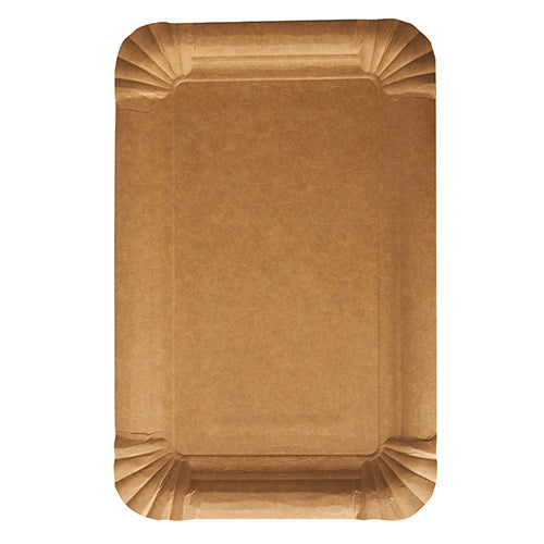 Assiettes. carton "pure" rectangulaire 13 cm x 20 cm marron