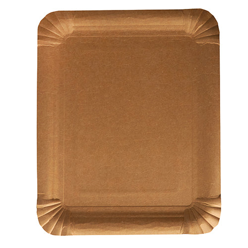 Assiettes. carton "pure" rectangulaire 16.5 cm x 20 cm marron