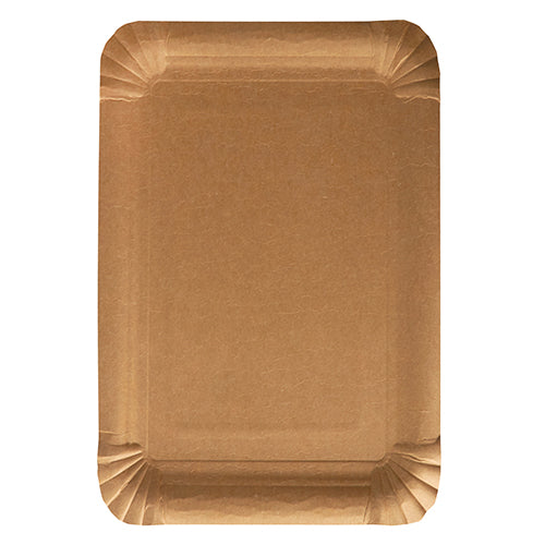 Assiettes. carton "pure" rectangulaire 18 cm x 26 cm marron