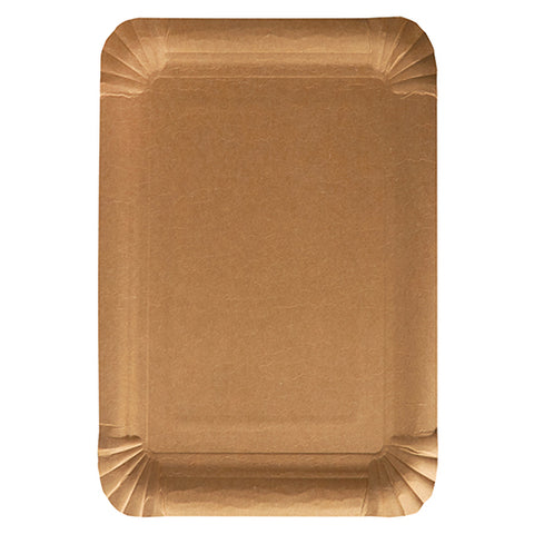 Assiettes. carton "pure" rectangulaire 18 cm x 26 cm marron