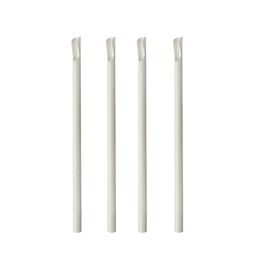 Pailles avec cuillères. papier "pure" Ø 8 mm · 20 cm blanc (800 unités)