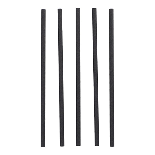 Pailles pour shakes. papier Ø 8 mm · 25 cm noir (1200 unités)