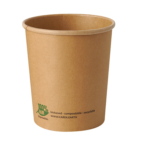 Terrines à soupe. carton "pure" rond 940 ml Ø 11.5 cm · 13 cm marron "100% Fair" (500 unités)