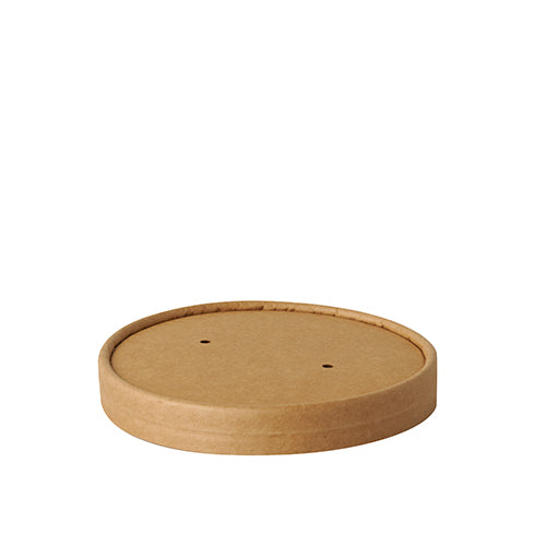 Couvercles pour terrines à soupe. cartón "pure" rond Ø 11.5 cm · 1.6 cm marron "100% Fair" (500 unités)