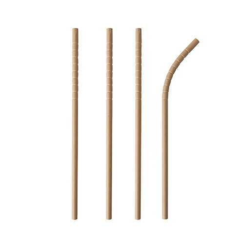 Pailles en papier "pure" Ø 6 mm · 20 cm marron flexibel (1000 unités)