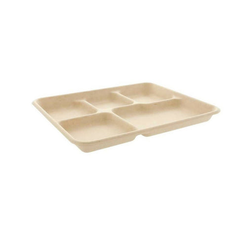 Plateau repas 5 compartiments fibre végétale