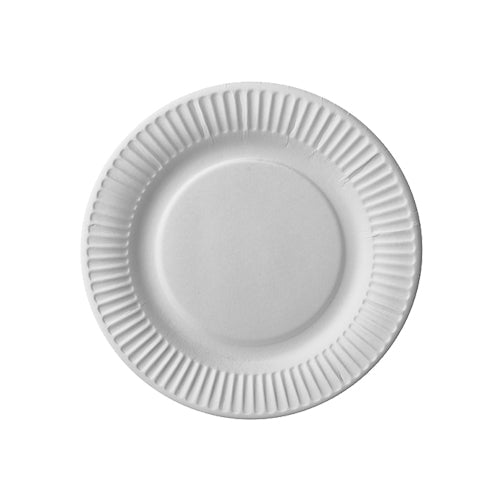 Assiettes rondes en carton Ø 18 cm blanc