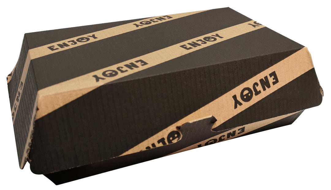 Boîtes sandwich carton brun avec impression 19,2x11x7,2cm (250 unités)