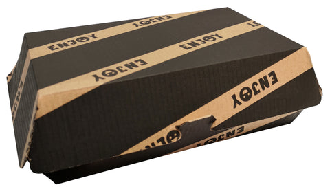 Boîtes sandwich carton brun avec impression 19,2x11x7,2cm (250 unités)
