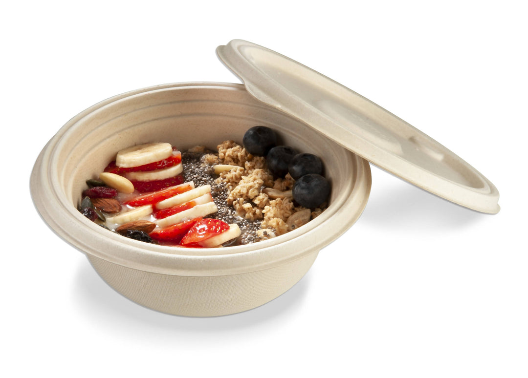 Bols ronds / saladiers ZUME 500ml avec couvercle (600 unités)