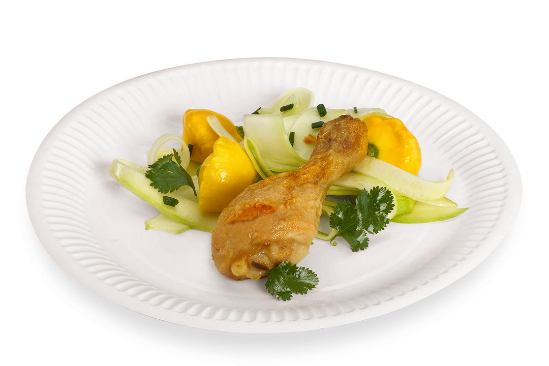 Assiettes rondes en carton Ø 23 cm blanc