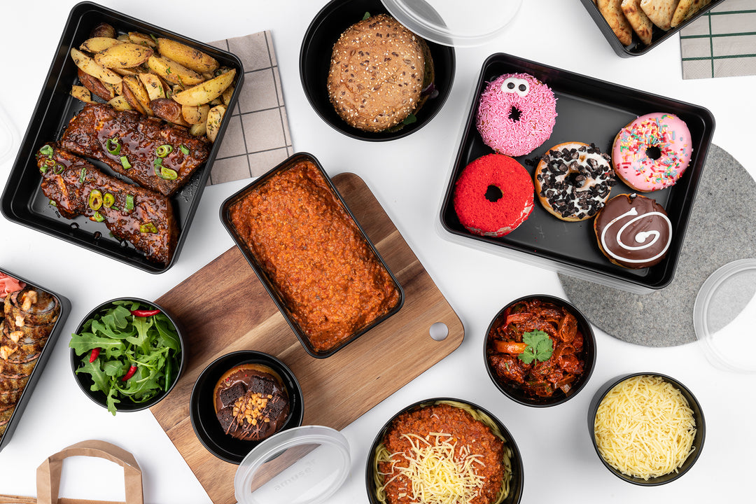 Bols réutilisables et couvercles séparés 500 ml (80 unités)