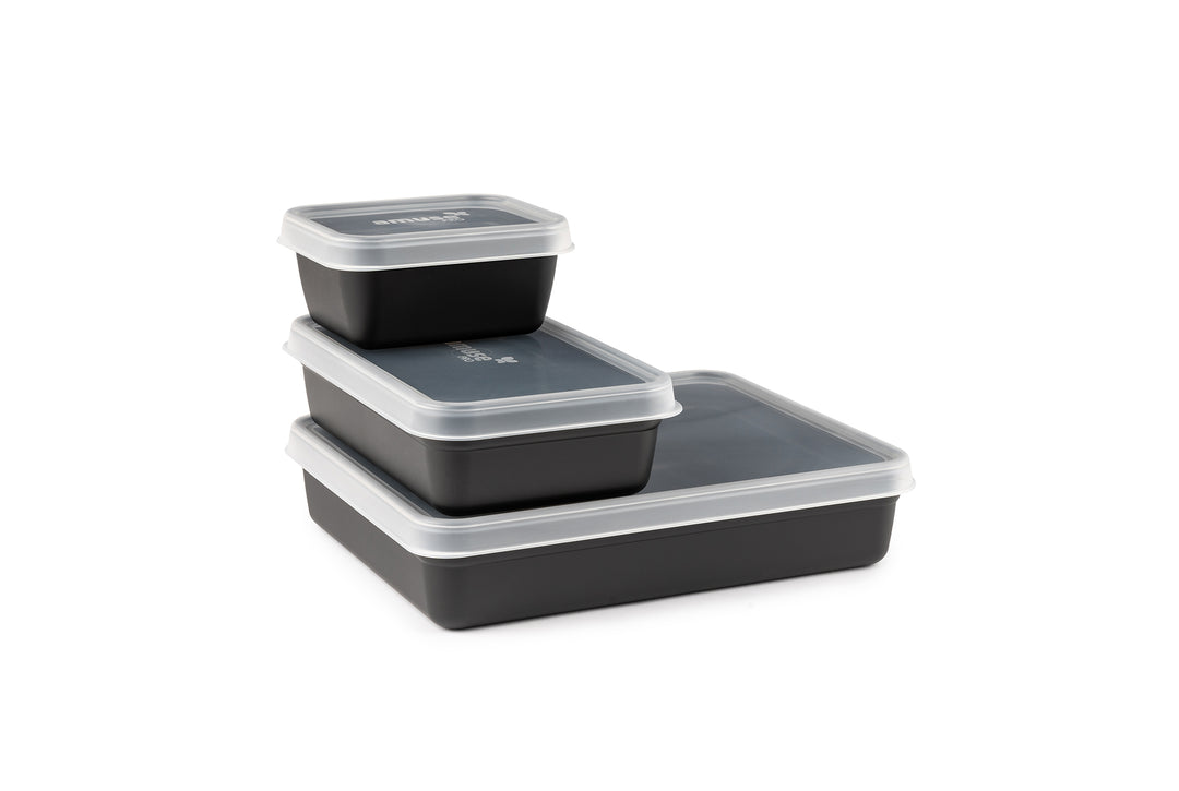 Contenants rectangulaires et couvercles séparés 400 ml (80 unités)