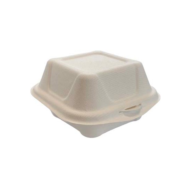 Boîtes burger simple naturel 14 x 12,7 x 7 en pulpe (500 unités)