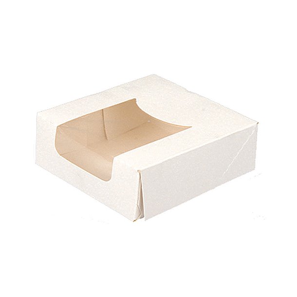Boîtes pâtissière 10 x 10 x 4 cm en carton blanc carré (500 unités)