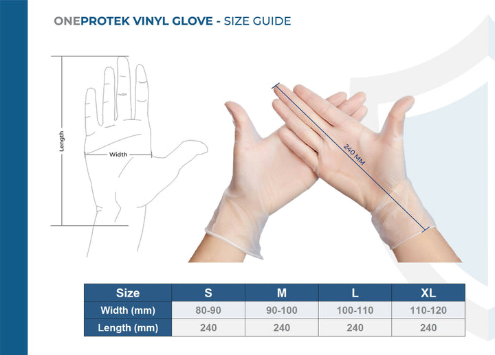 Gant vinyle non poudré transparent - Taille S Boite de 100 gants, colis de 10 boites - Total : 1000 unités