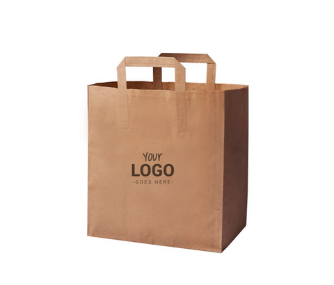 Sac en papier kraft brun personnalisé avec poignée 