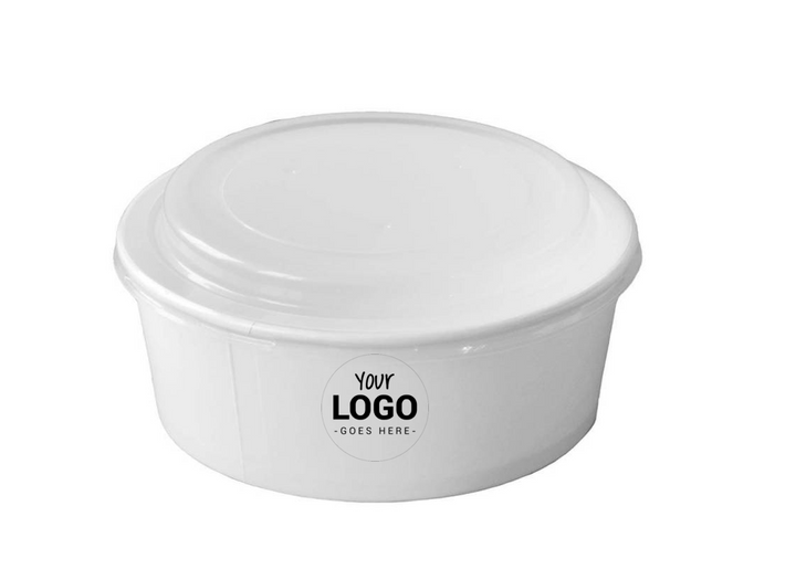 Bols/Saladiers en carton blanc personnalisé 1300ml 