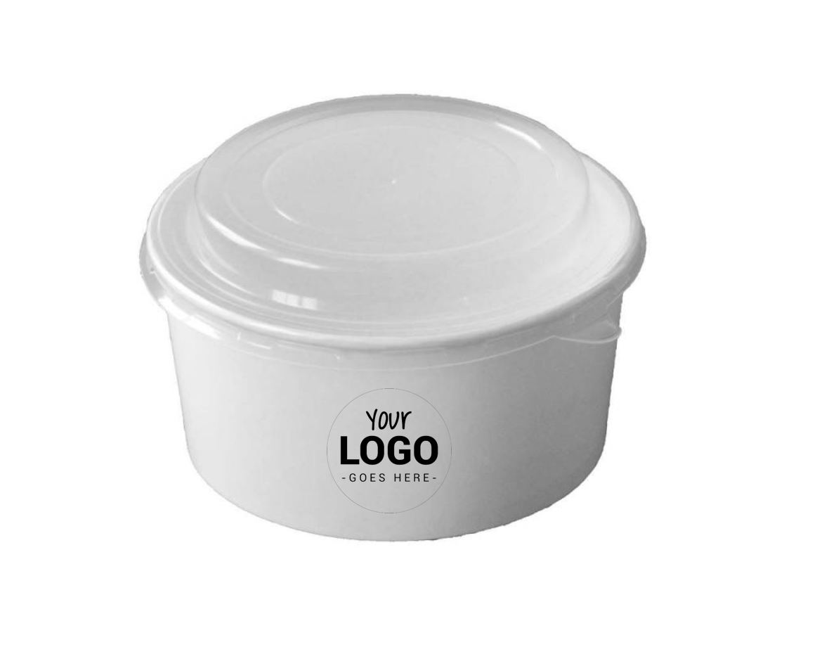 Bols/Saladiers en carton blanc personnalisé 550ml