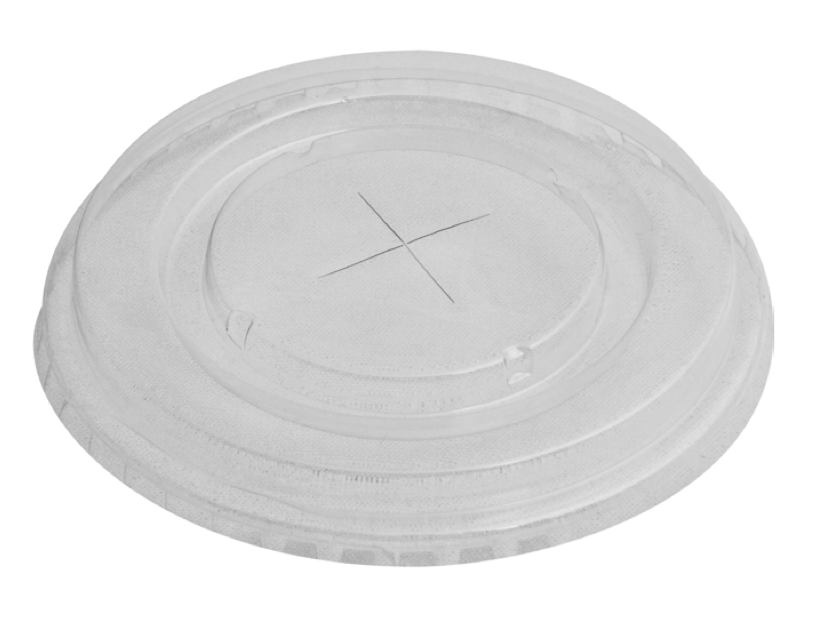 Couvercles plats avec passage de paille pour pots à dessert TS7X / TP9X