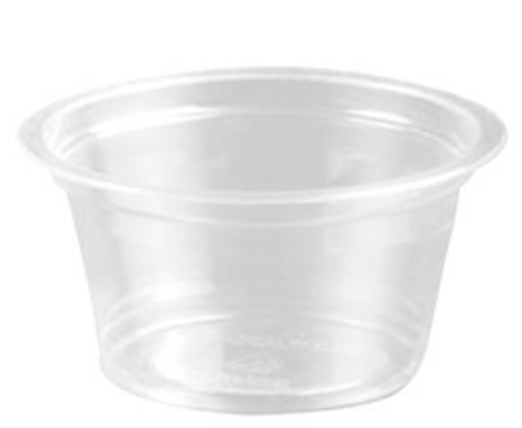 Pot à sauce transparent 60 ml sans couvercle
