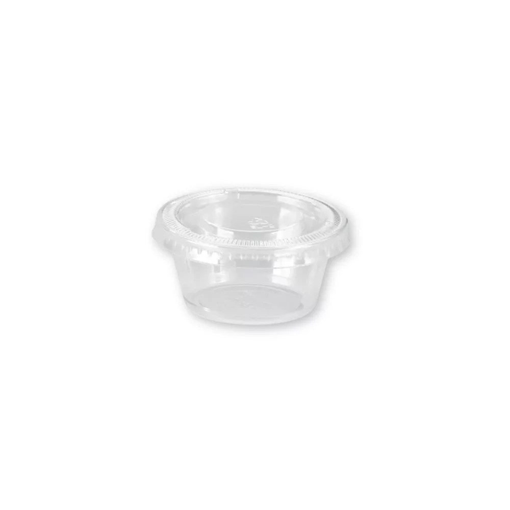Pot à sauce transparent avec couvercle 2 oz / 60 mL