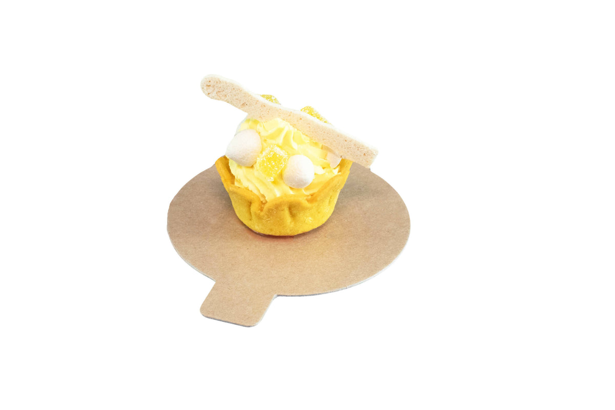 Support rond avec languette Bio Kraft Ø 8 Cm (1000 UNITES)