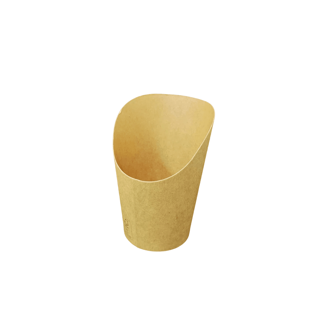 Cornet pour frites arrondi en kraft 12oz 9x6x11cm (1000 unités)