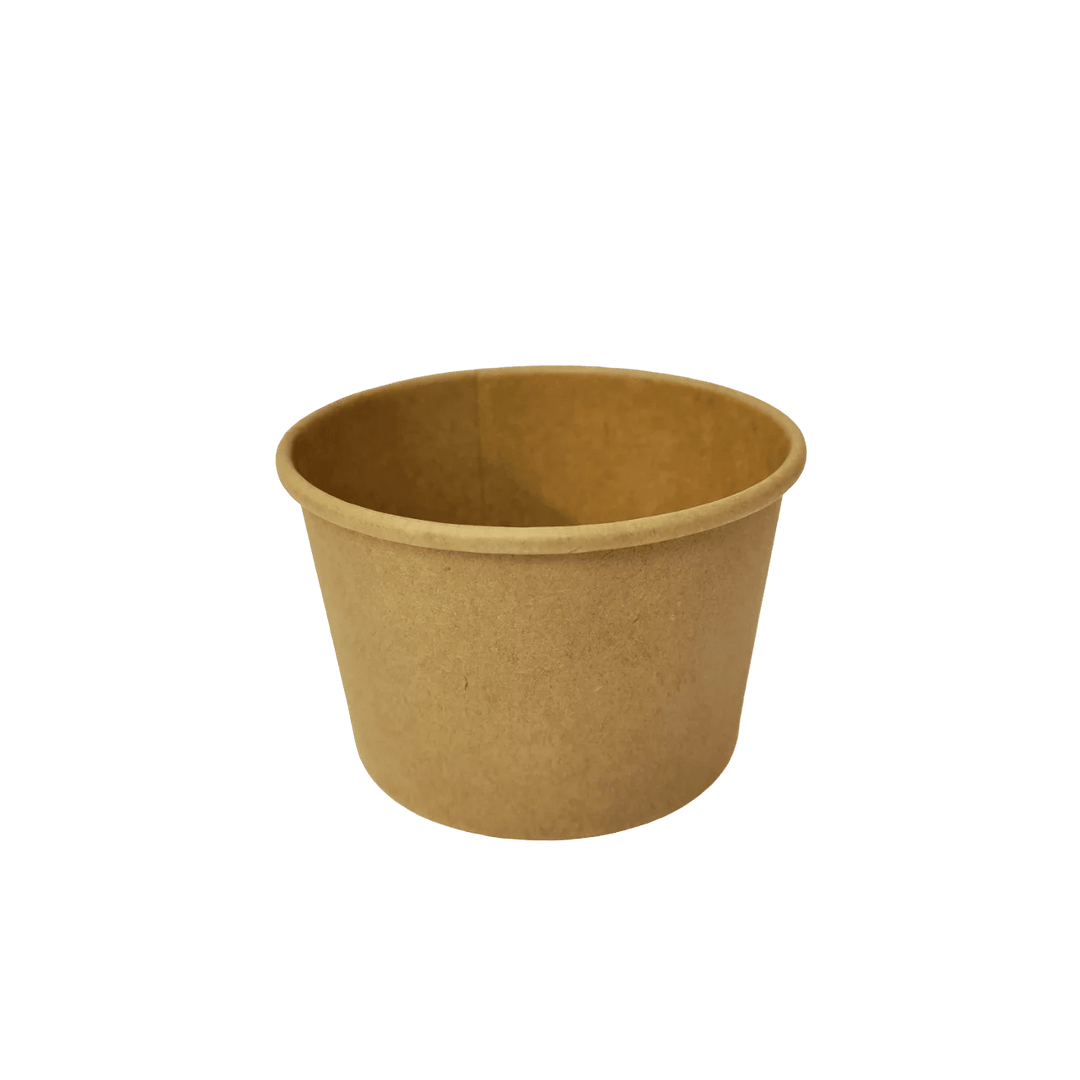 Pot kraft + couvercle kraft 240mL / 8oz 9,8x8,1x6cm (500 unités)