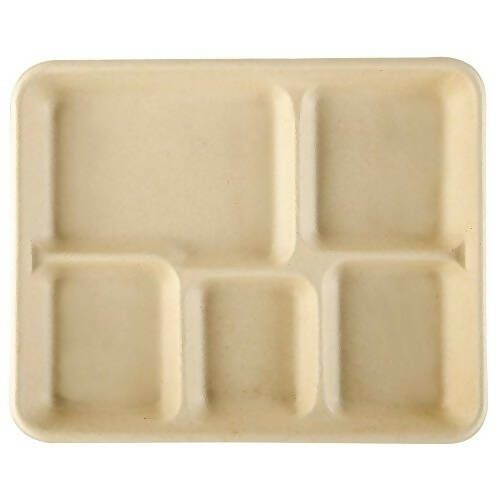 Plateau repas 5 compartiments fibre végétale