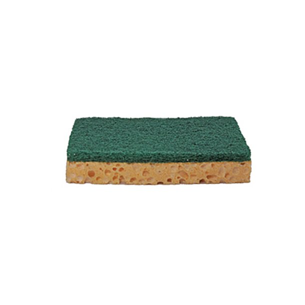 Eponges abrasives 12 x 9 x 2,5 cm, vert et jaune en cellulose (120 unités)