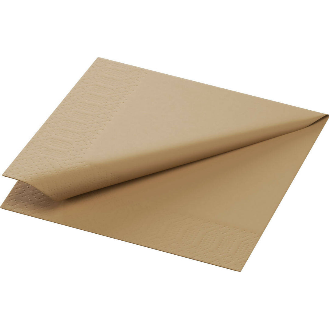 SERVIETTES OUATE 2 PLIS 24x24 cm MARRON ECO