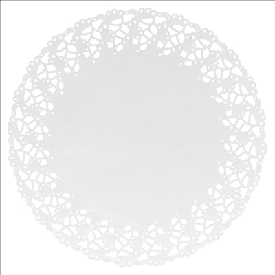 DENTELLES RONDES AJOURÉES 53 G/M2 Ø 27 CM BLANC PAPIER (250 UNITÉ)