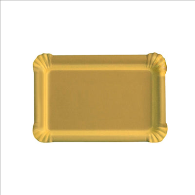 Plateau traiteur rectangulaire argent carton 16,3x10,2x0,3 cm (100 pièces)