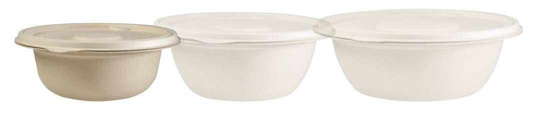 Bols ronds / saladiers ZUME 500ml avec couvercle (600 unités)