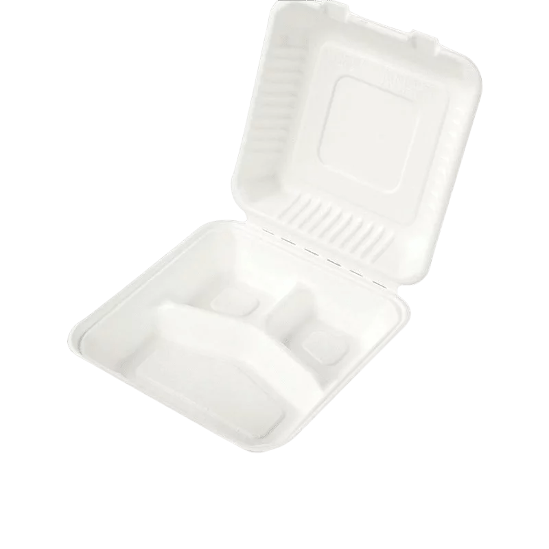 Boîte en pulpe de canne 23.5x23x5x8 cm (200 unités)