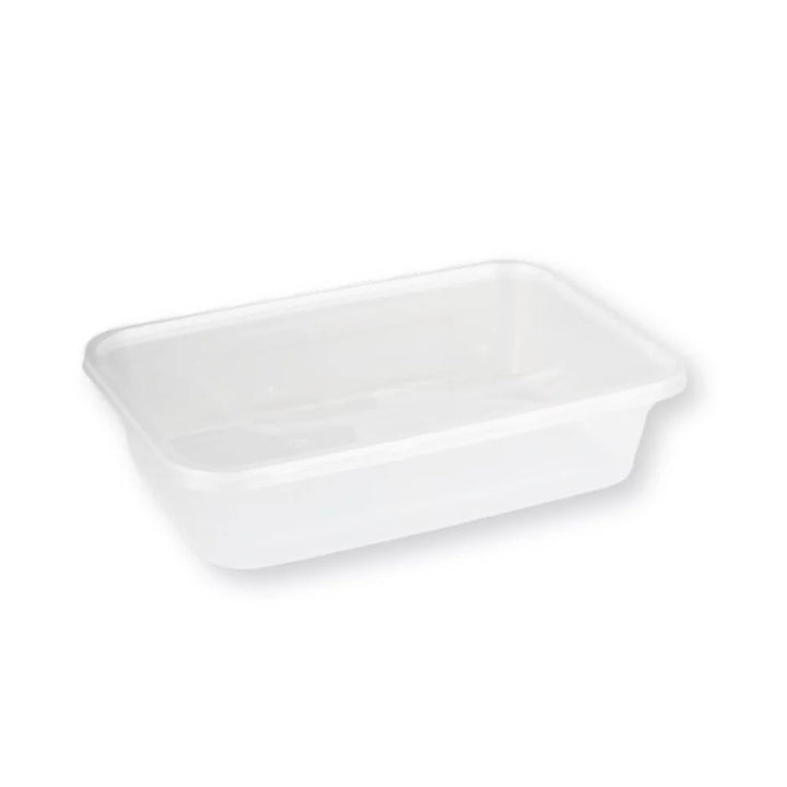 Barquette rectangulaire PP transparente 500 mL avec couvercle 17.3 x 12 x 4 cm (500 unités)