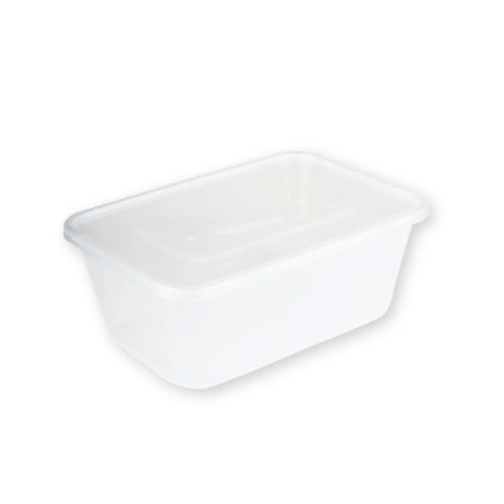 Barquette rectangulaire PP transparente 750 mL avec couvercle (500 unités)