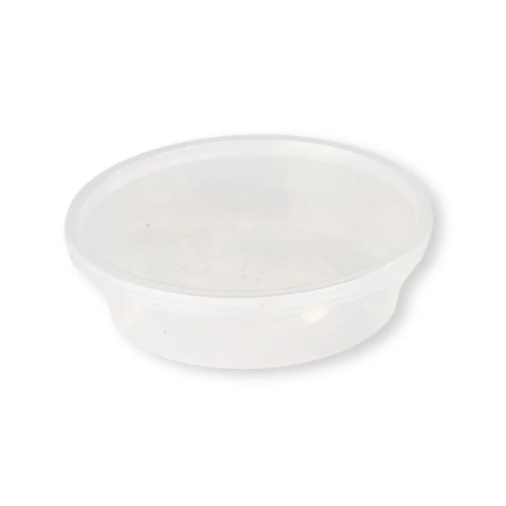 Barquette ronde PP transparente 10 oz / 300 mL avec couvercle (500 unités)