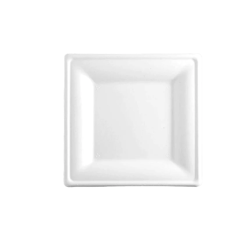 Assiette carrée en pulpe de canne 26x26x1,5